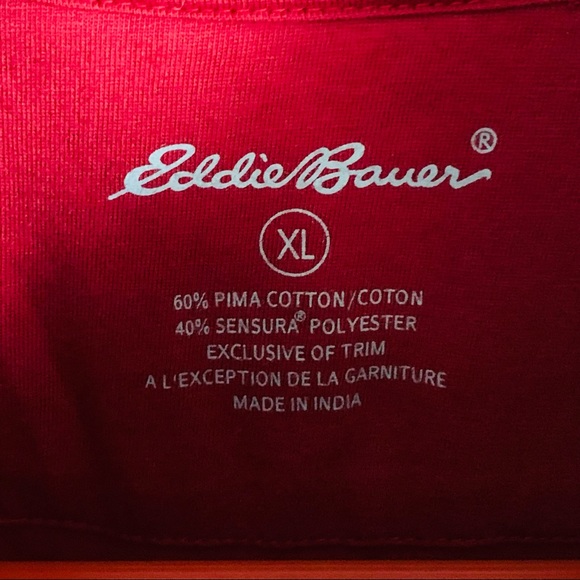 Men’s XL EDDIE BAUER Reddish / Maroon Pima Cotton Polo Shirt Next to New EXC - Picture 7 of 12